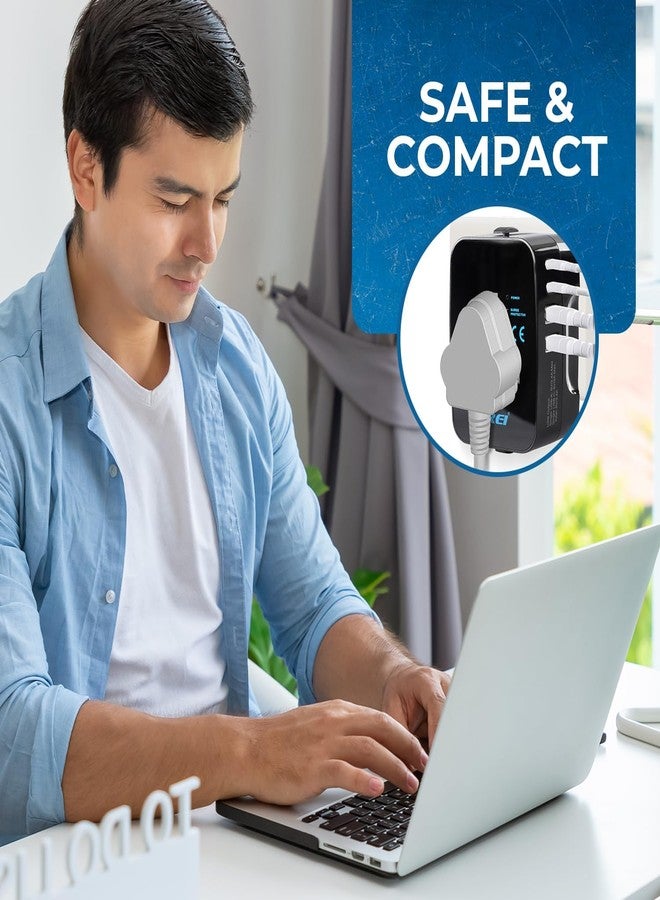 OREI 5 in 1 Universal Travel Adapter with Type C - International Travel Adapter - 2X USB-A and 2X USB-C (3.4A) - Universal Socket for USA, UK, Europe & More - CE, FCC Certified - 4 Pack - Image 5